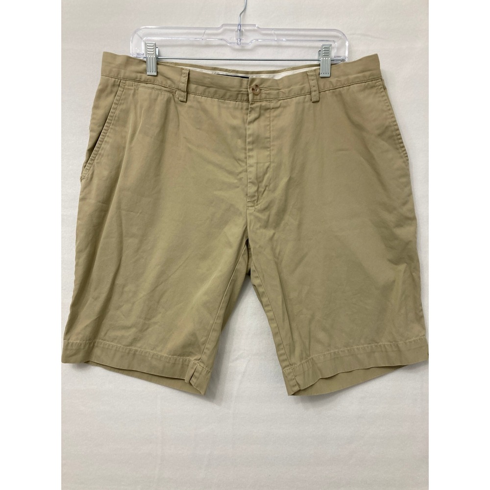 Polo Ralph Lauren Shorts Size 36 Tan Khaki Chino Flat Front Casual Preppy